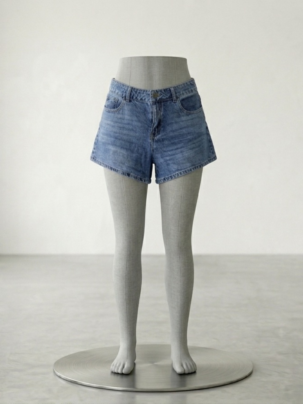 GOGO Light Blue High-Waist Denim Shorts